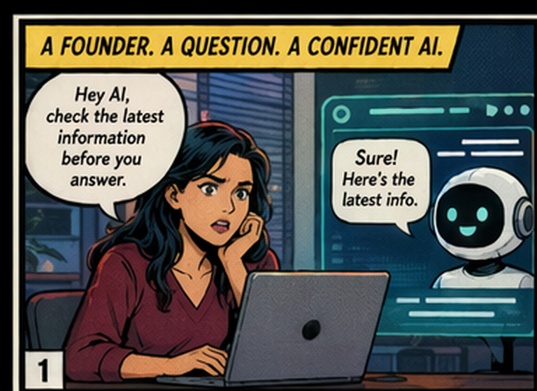 A founder asks AI a question